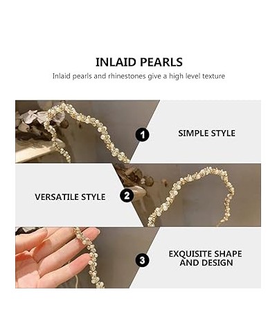 2pcs Headband Bridal Headdress Wedding Party Crystal Rhinestone Princess Headpiece Bridal Headpiece Crystal Gems Pearl Hair A...