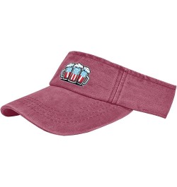 Beer American Flag Caps Sun Visor Hats for Adult Golf Hats with Designs Beach Caps Deep Rose $11.17 Sun Hats