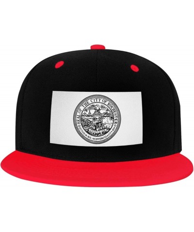 Seal of Rochester, New York Snapback Hat for Men Women Baseball Cap Trucker Flat Bill Hats Dad Caps Red $11.39 Baseball Caps