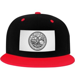 Seal of Rochester, New York Snapback Hat for Men Women Baseball Cap Trucker Flat Bill Hats Dad Caps Red $11.39 Baseball Caps