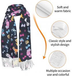 Cartoon Dinosaur Images Print Warm Soft Tassel Scarf Cashmere Shawl For Women Fashion Season Winter Shawl Gift Cartoon Cat $1...