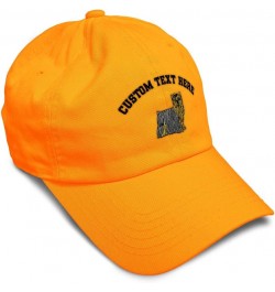 Soft Baseball Cap Yorkshire Terrier Embroidery Dogs Breed Cotton Sideview Dad Hats for Men & Women Orange Personalized Text H...