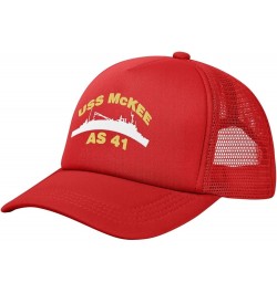 USS Mckee As 41 Baseball Cap Canvas Mesh-Back Cap Red $13.28 Baseball Caps