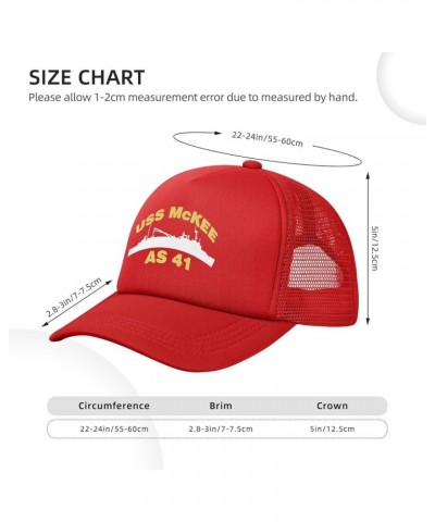 USS Mckee As 41 Baseball Cap Canvas Mesh-Back Cap Red $13.28 Baseball Caps