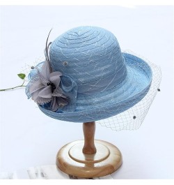 Womens 1920s Vintage Wool Cloche Bucket Bowler Hat Winter for Adults Women Lady Girls Christmas Halloween Light Blue $8.47 Fe...