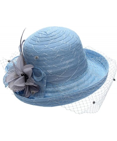 Womens 1920s Vintage Wool Cloche Bucket Bowler Hat Winter for Adults Women Lady Girls Christmas Halloween Light Blue $8.47 Fe...