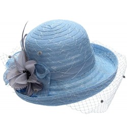 Womens 1920s Vintage Wool Cloche Bucket Bowler Hat Winter for Adults Women Lady Girls Christmas Halloween Light Blue $8.47 Fe...