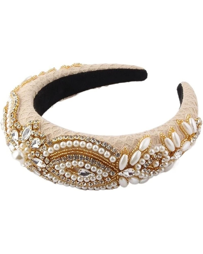 YANLITIAN Sponge Baroque Headband Ladies Light Luxury Rhinestone Pearl Personality Personalised Headband Suit (Color : 3) 2 $...