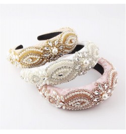 YANLITIAN Sponge Baroque Headband Ladies Light Luxury Rhinestone Pearl Personality Personalised Headband Suit (Color : 3) 2 $...