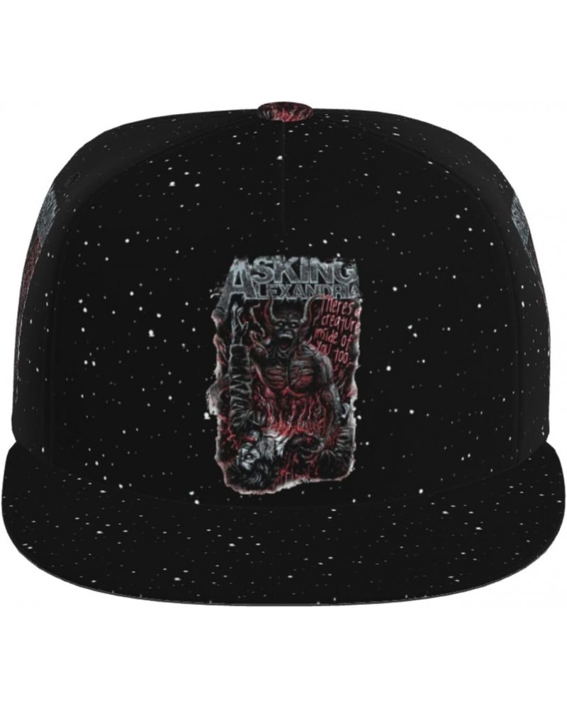 Asking Musics Alexandria Unisex Outdoor Fashion Flat Brim Baseball Cap Black $10.57 Baseball Caps