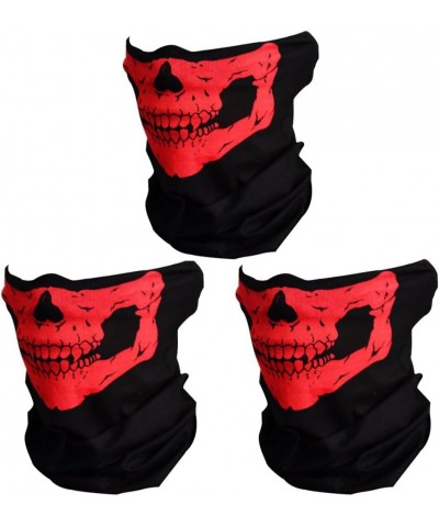 3 Pack Skull Bandanas for Men Neck Gaiters for Women Motorcycle Face Mask Sun Dust Protection Seamless Scarf Balaclava 3 Pack...