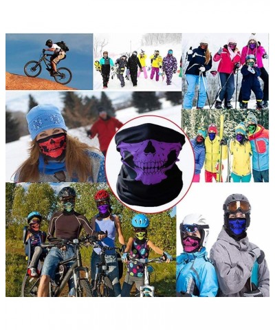 3 Pack Skull Bandanas for Men Neck Gaiters for Women Motorcycle Face Mask Sun Dust Protection Seamless Scarf Balaclava 3 Pack...