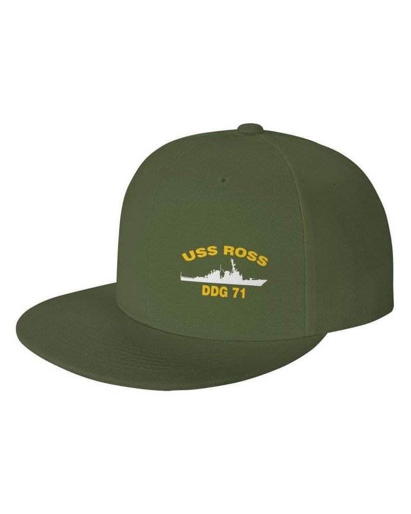 USS Ross DDG 71 Flag Baseball Caps Denim Hats Cowboy Knit hat Fisherman's hat Moss Green $14.96 Baseball Caps