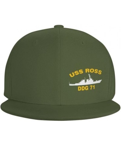 USS Ross DDG 71 Flag Baseball Caps Denim Hats Cowboy Knit hat Fisherman's hat Moss Green $14.96 Baseball Caps