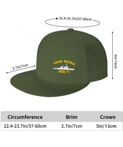 USS Ross DDG 71 Flag Baseball Caps Denim Hats Cowboy Knit hat Fisherman's hat Moss Green $14.96 Baseball Caps