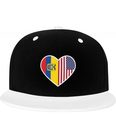 I Love America and Ecuador Snapback Hat for Men Women Baseball Cap Trucker Flat Bill Hats Dad Caps White $11.64 Baseball Caps