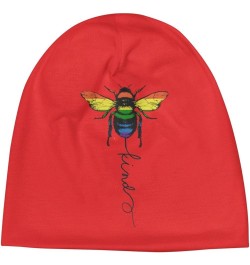 Bee Kind LGBT Beanie Hat Men Winter Warm Hat Women Knit Stocking Hat Slouchy Skull Cap Hedging Hat Black Red $10.55 Skullies ...