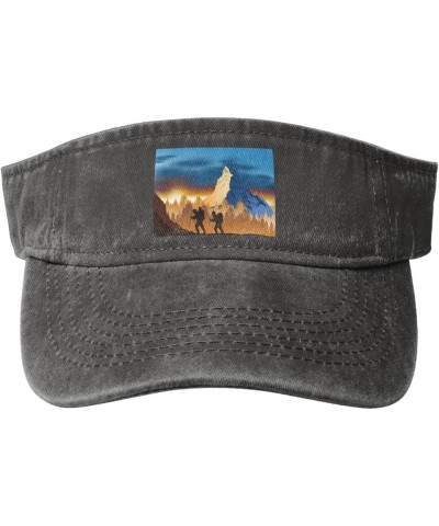 Landscape View of Two Climbers Sun Visor Hats for Women Men Sun Hat Cotton Golf Hat Vintage Baseball Cap Deep Heather $11.82 ...