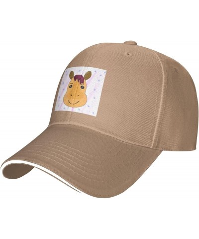 Cartoon Horse Head Picture Casual General Baseball Cap Black : Comfortable, Light Natural $13.07 Baseball Caps