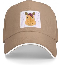 Cartoon Horse Head Picture Casual General Baseball Cap Black : Comfortable, Light Natural $13.07 Baseball Caps