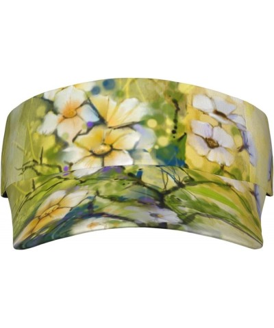 Warm Flower- Sun Visor Hats for Women Men,Tennis Beach Golf Visor Hat Adjustable Unisex Summer Hat Sun Visors Warm Flower $12...