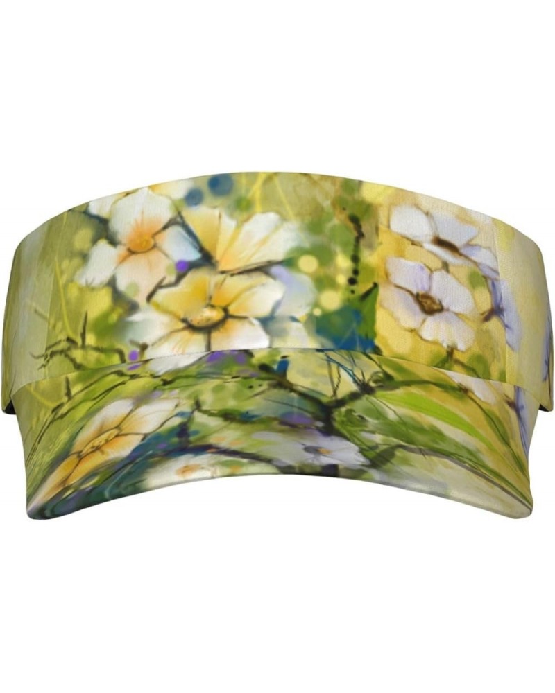 Warm Flower- Sun Visor Hats for Women Men,Tennis Beach Golf Visor Hat Adjustable Unisex Summer Hat Sun Visors Warm Flower $12...