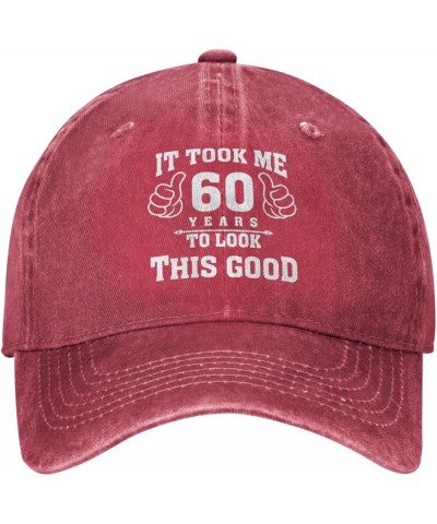 It Took Me 60 Years to Look This Good Cowboy Hat Men Baseball Cap Hats for Women Dad Hat Adjustable Trucker Hat Black Red $11...