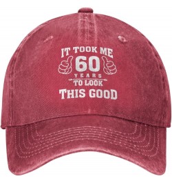 It Took Me 60 Years to Look This Good Cowboy Hat Men Baseball Cap Hats for Women Dad Hat Adjustable Trucker Hat Black Red $11...