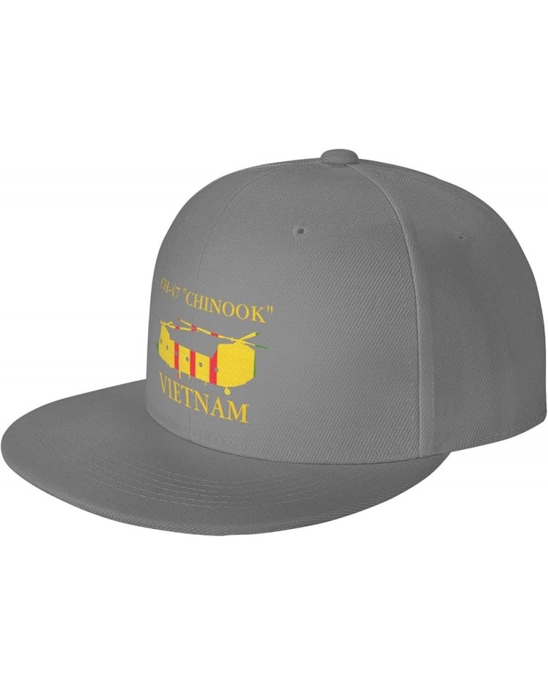 Vietnam CH-47 Chinook Unisex Flat Brim Visor hat Adjustable Baseball Cap Gray $12.88 Baseball Caps