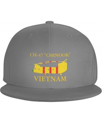 Vietnam CH-47 Chinook Unisex Flat Brim Visor hat Adjustable Baseball Cap Gray $12.88 Baseball Caps