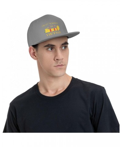 Vietnam CH-47 Chinook Unisex Flat Brim Visor hat Adjustable Baseball Cap Gray $12.88 Baseball Caps