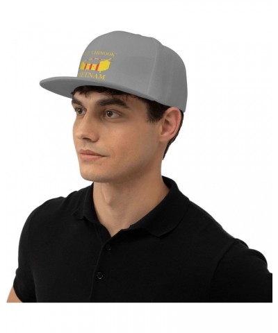 Vietnam CH-47 Chinook Unisex Flat Brim Visor hat Adjustable Baseball Cap Gray $12.88 Baseball Caps