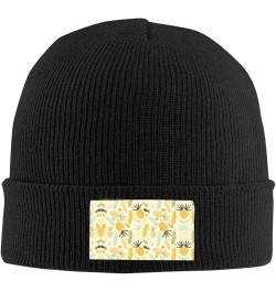 Pineapple Pattern Print Beanie Hat Knitted Cap for Men Women,Thin Warm Knit Slouchy Ski Cap Winter Hip Hop Black $9.25 Skulli...