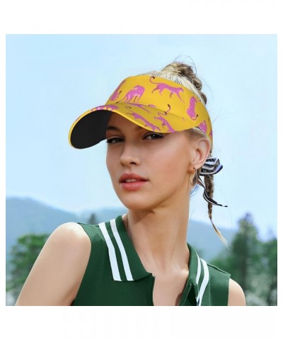 Visor Hats for Women Men,Sun Visors Womens Golf Visor Sun Cap Sports Hat Running Summer Outdoor Visor Hat,Leopard Leopard $12...