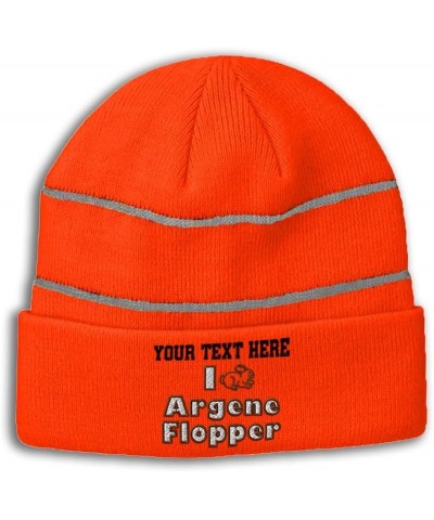 Custom Reflective Beanie I Rabbit Argene Flopper High Visibility Running Gear Skull Cap for Men & Women Neon Orange Personali...