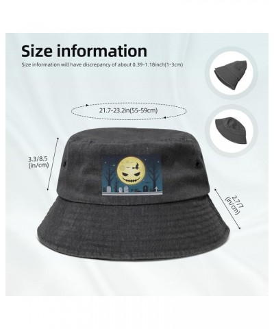 Spooky Halloween Scenery Map Bucket Hat for Women Men Summer Travel Sun Hat Outdoor Cap Funny Bucket Hats Black $12.23 Bucket...