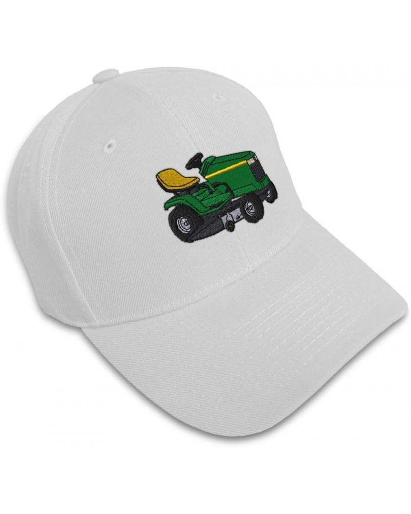 Custom Baseball Cap Riding Lawn Mower A Embroidery Dad Hats for Men & Women White Design Only $12.15 Baseball Caps