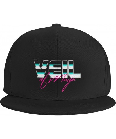 Veil of Band Maya Hat Flat-Brimmed Baseball Cap Sun Hat Snapback Hip Hop Cap for Men and Women Black $12.59 Baseball Caps