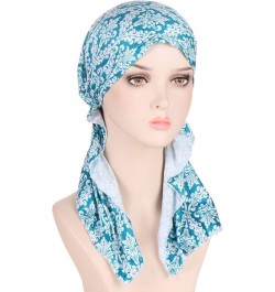 Women Turbans Chemo Headwear Caps Turbans Hijab for Women Cancer Headwear Hijab Cap Light Blue $6.37 Skullies & Beanies