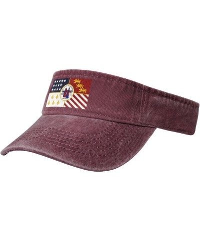 Flag of Detroit Sun Visor Hats for Women Men Sun Hat Vintage Golf Hat Adjustable Baseball Cap Red $14.36 Visors