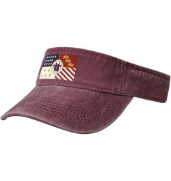 Flag of Detroit Sun Visor Hats for Women Men Sun Hat Vintage Golf Hat Adjustable Baseball Cap Red $14.36 Visors