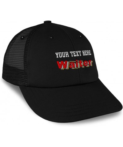 Custom Custom Trucker Hat Baseball Cap Waiter Restaurant Cotton Bartender Dad Hats for Men & Women Black Personalized Text He...