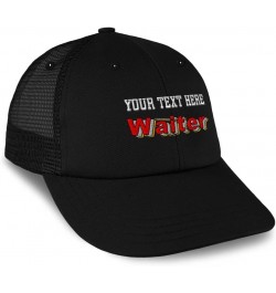 Custom Custom Trucker Hat Baseball Cap Waiter Restaurant Cotton Bartender Dad Hats for Men & Women Black Personalized Text He...