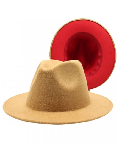 Two-Tone Fedora Hat Double-Sided Stitching Wool Felt Hat Wide Brim Jazz Top Hat Autumn Winter Hat Men's Panama Hat $20.79 Fed...