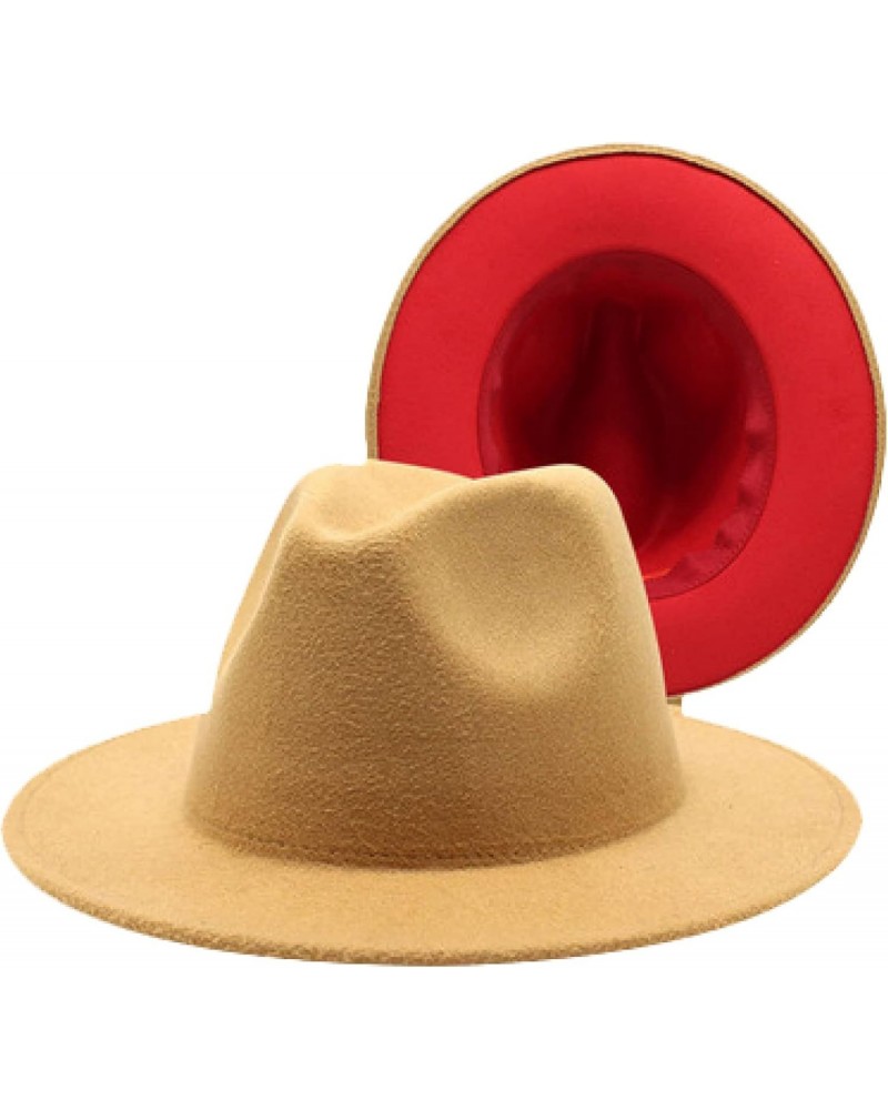 Two-Tone Fedora Hat Double-Sided Stitching Wool Felt Hat Wide Brim Jazz Top Hat Autumn Winter Hat Men's Panama Hat $20.79 Fed...