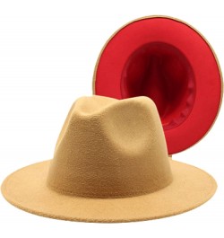 Two-Tone Fedora Hat Double-Sided Stitching Wool Felt Hat Wide Brim Jazz Top Hat Autumn Winter Hat Men's Panama Hat $20.79 Fed...