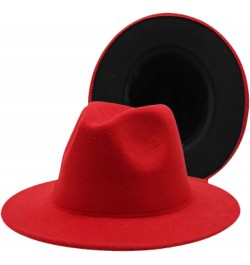 Two-Tone Fedora Hat Double-Sided Stitching Wool Felt Hat Wide Brim Jazz Top Hat Autumn Winter Hat Men's Panama Hat $20.79 Fed...