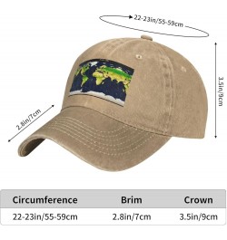 World Map Baseball Cap Adjustable Twill Bulk with Ponytail Hole Washed Dad Hat for Men Women Natural $11.57 Baseball Caps