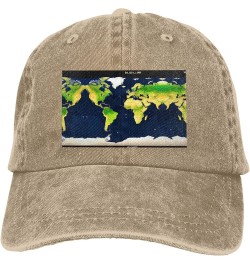 World Map Baseball Cap Adjustable Twill Bulk with Ponytail Hole Washed Dad Hat for Men Women Natural $11.57 Baseball Caps