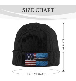 Us Botswana America Flag Fashionable Knitted Hats Cozy Elegance for Men Women7 Black $12.71 Skullies & Beanies